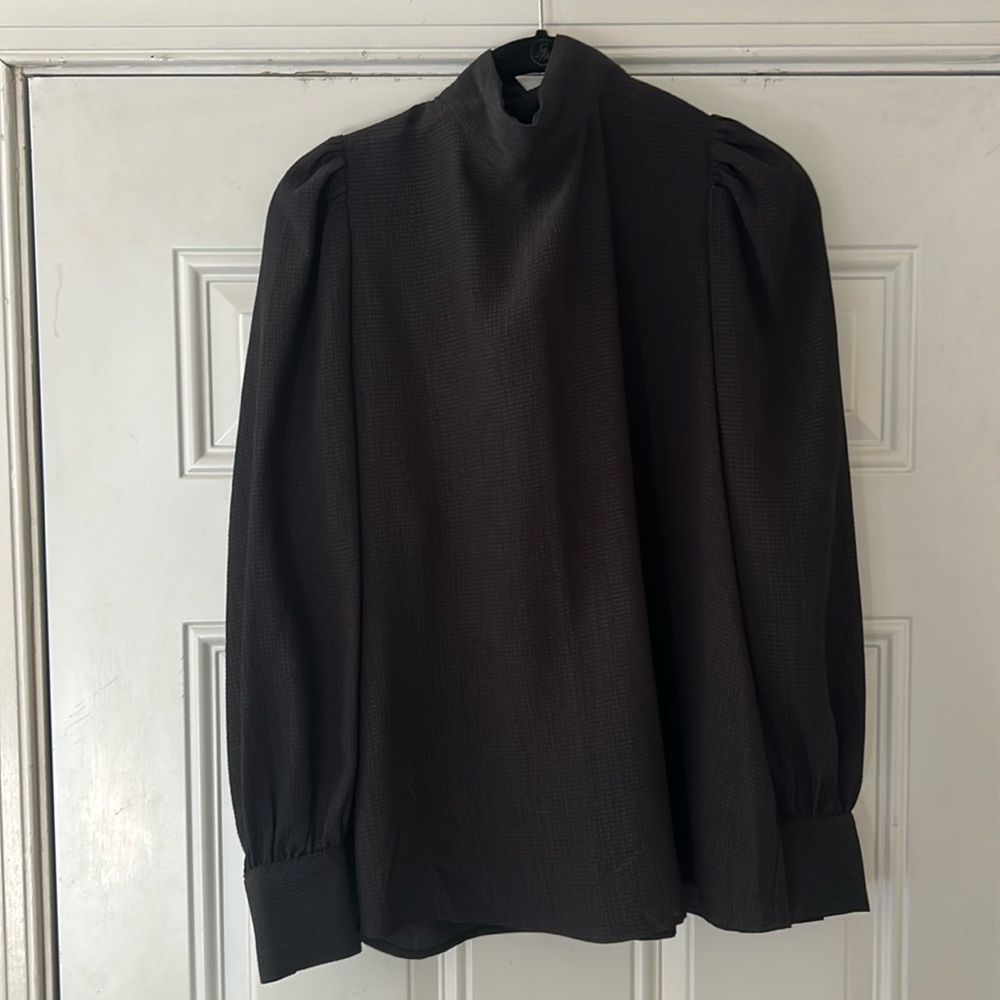 H&M high neck tie-back blouse